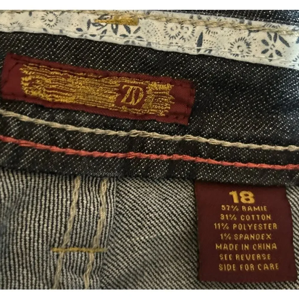 ZD‎ Women's High Rise Flare Medium Dark Wash Jeans Size 18